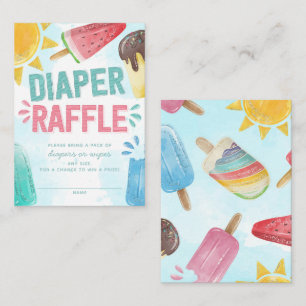 Popsicle Baby Shower Diaper and Wipes Raffle Enclosure Card