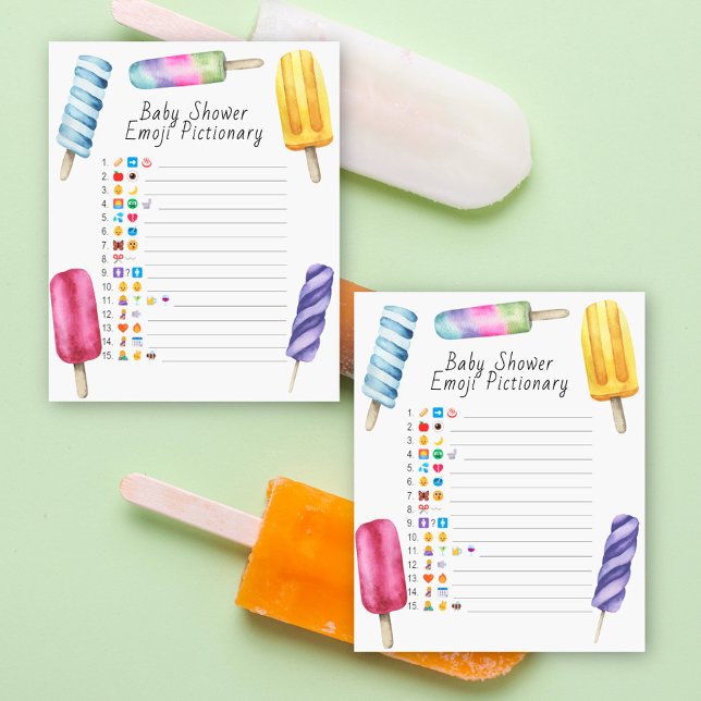 Popsicle baby shower emoji Pictionary game (Creator Uploaded)