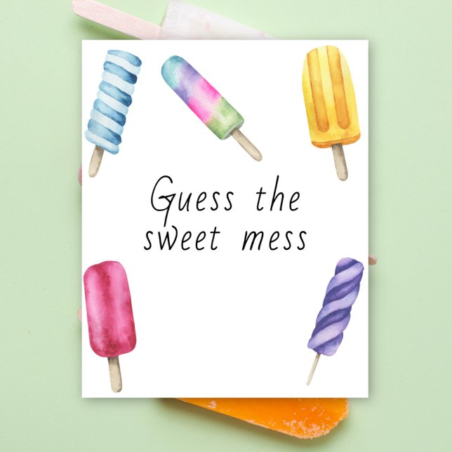 Popsicle baby shower - guess the sweet mess poster (Creator Uploaded)