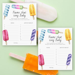Popsicle baby shower Name that song baby game