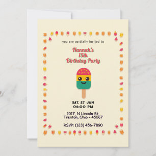 Popsicle Birthday Card over Yellow