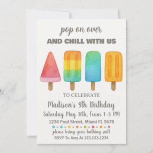 Popsicle Birthday Invitation for Kids