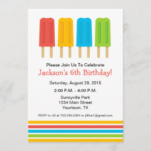 Popsicle Birthday Party Invitation
