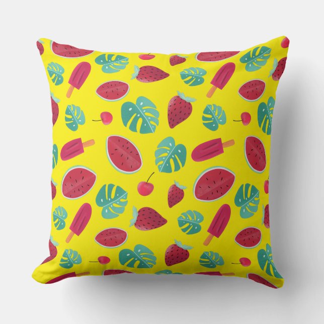 Popsicle, Cherry, Strawberry & Watermelon Cushion (Front)