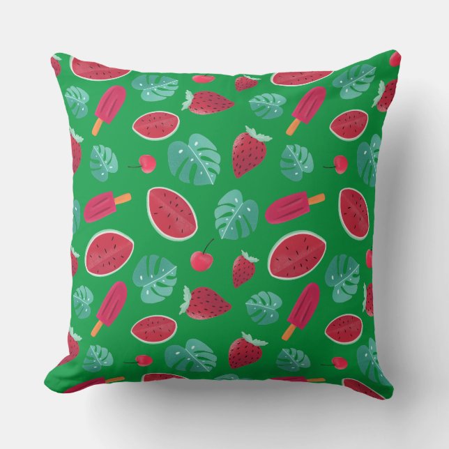 Popsicle, Cherry, Strawberry & Watermelon Cushion (Front)