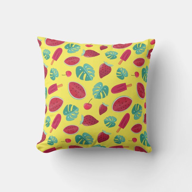 Popsicle, Cherry, Strawberry & Watermelon Cushion (Front)