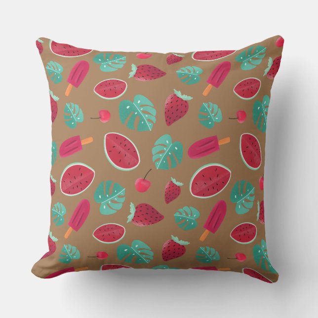 Popsicle, Cherry, Strawberry & Watermelon Cushion (Front)