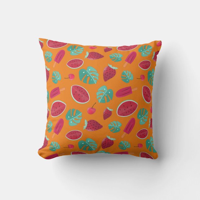 Popsicle, Cherry, Strawberry & Watermelon Cushion (Front)