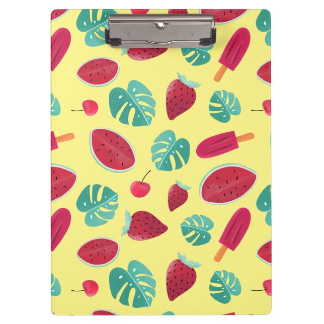 Popsicle, Cherry, Strawberry & Watermelon Leaves Clipboard (Front)