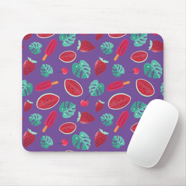 Popsicle, Cherry, Strawberry & Watermelon Leaves Mouse Mat (With Mouse)