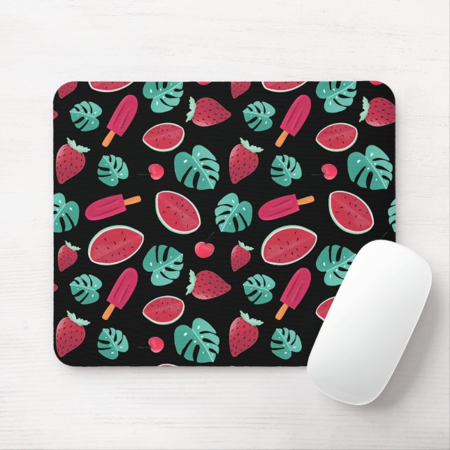 Popsicle, Cherry, Strawberry & Watermelon Leaves Mouse Mat (With Mouse)