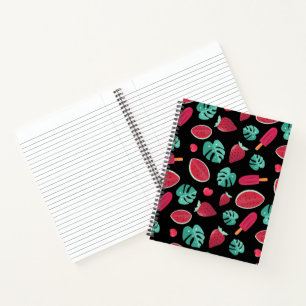 Popsicle, Cherry, Strawberry & Watermelon Leaves Notebook
