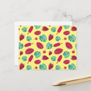 Popsicle, Cherry, Strawberry & Watermelon Leaves Postcard