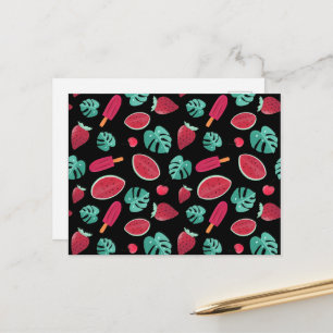 Popsicle, Cherry, Strawberry & Watermelon Leaves Postcard