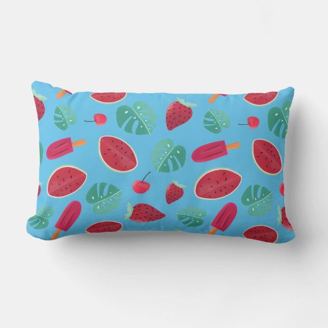 Popsicle, Cherry, Strawberry & Watermelon Lumbar Cushion (Front)