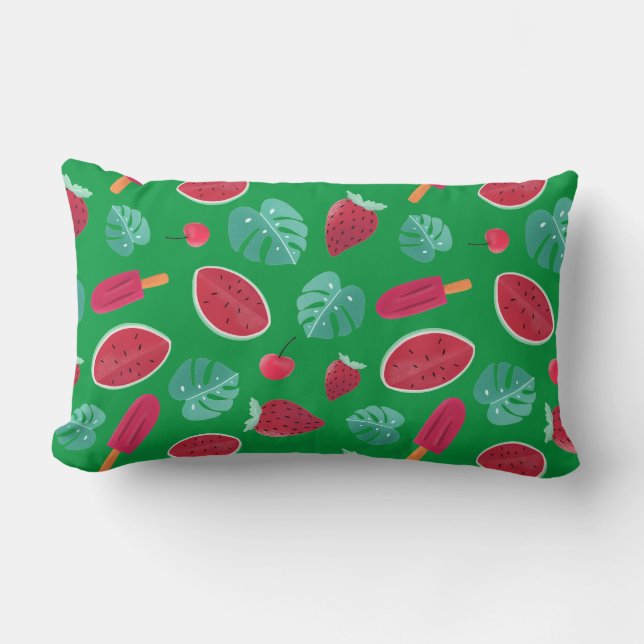 Popsicle, Cherry, Strawberry & Watermelon Lumbar Cushion (Front)