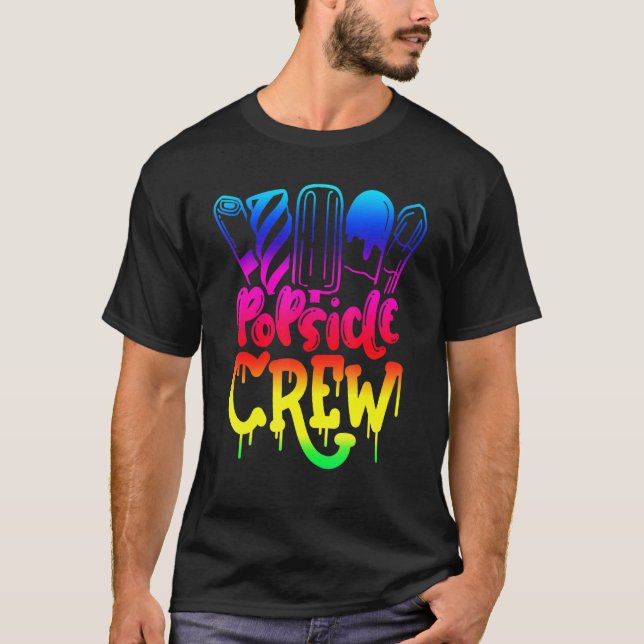 Popsicle Crew Fun Summertime Ice Lolly Summer Trea T-Shirt (Front)