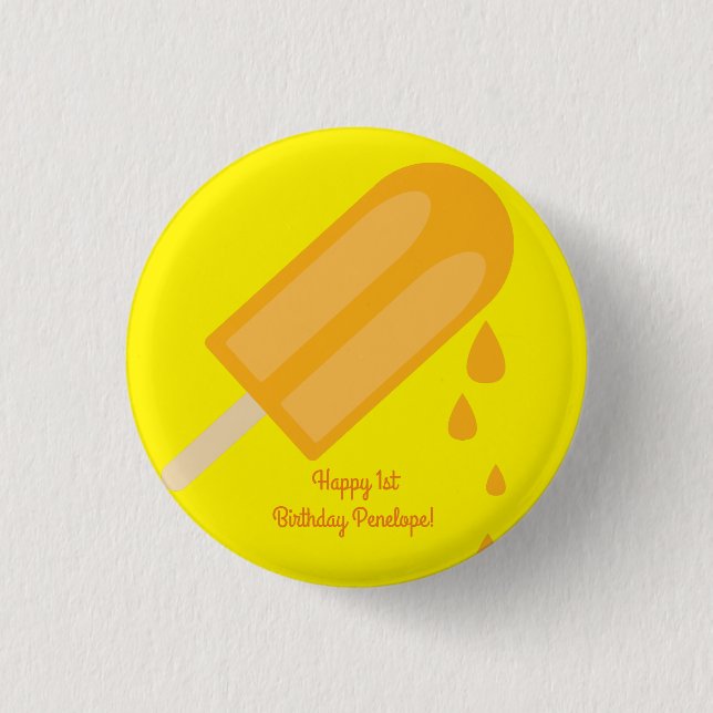 Popsicle Cute Summer 1st Birthday Party Theme 3 Cm Round Badge (Front)