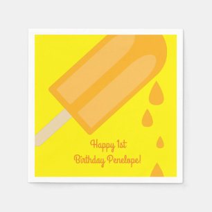 Popsicle Cute Summer 1st Birthday Party Theme Napkin