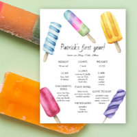 Popsicle First Birthday Milestone Birthday