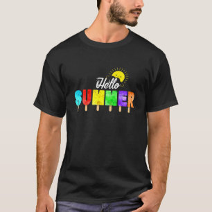 Popsicle Hello Summer Vacation Ice Cream T-Shirt