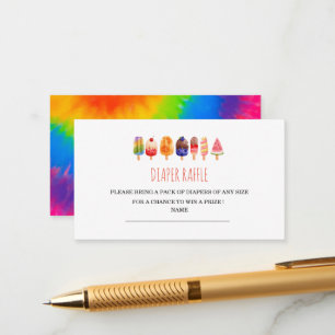 Popsicle Ice Cream baby shower diaper raffle Enclosure Card