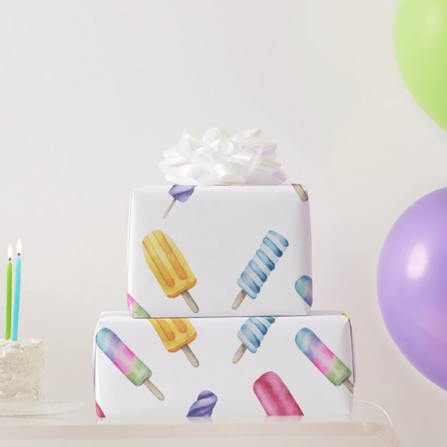 Popsicle Ice Cream for birthday Wrapping Paper (Party Gifts)