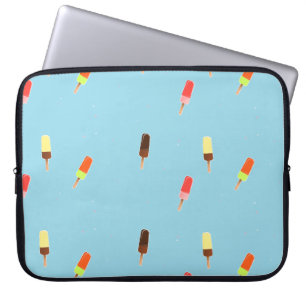 Popsicle ice cream on blue laptop sleeve
