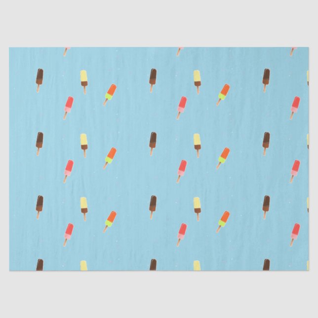 Popsicle ice cream on blue tissue paper (Front)
