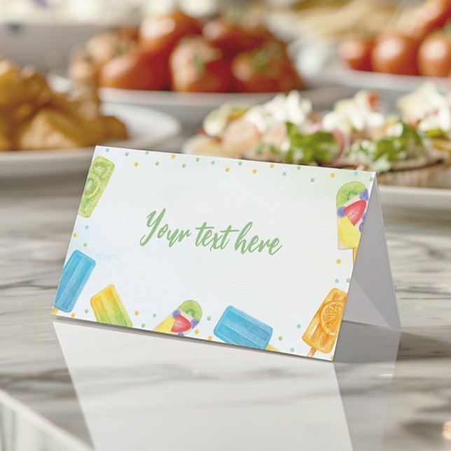 Popsicle Ice Cream Summer Party Food Tent Place Card (Creator Uploaded)