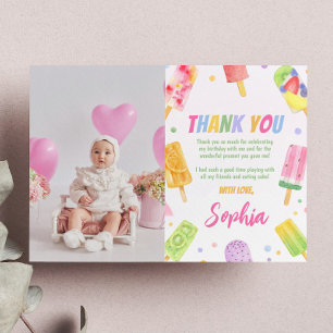 Popsicle Ice Cream Thank You Card Summer Party
