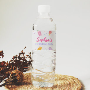 Popsicle Ice Cream Water Bottle Label Summer Party