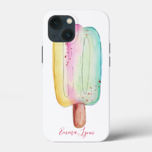 Popsicle Ice Cream Watercolor Trendy Cute Add Name Case-Mate iPhone Case