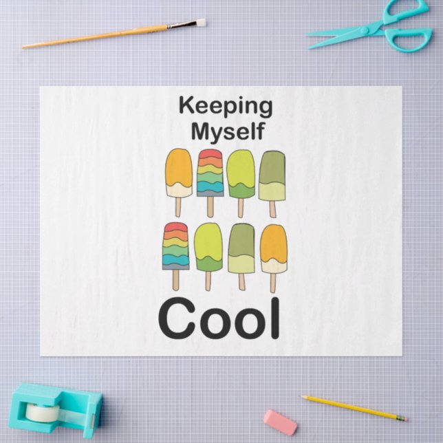 Popsicle Keeping Myself Cool Summer Birthday Tissue Paper (Craft)