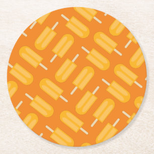 Popsicle Kid's Birthday Party Round Paper Coaster