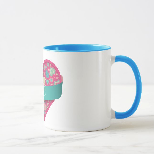 Popsicle Love-heart with banner, customisable Mug (Right)