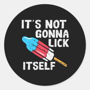 Popsicle Not Gonna Lick Itself Funny 4th July Patr Classic Round Sticker