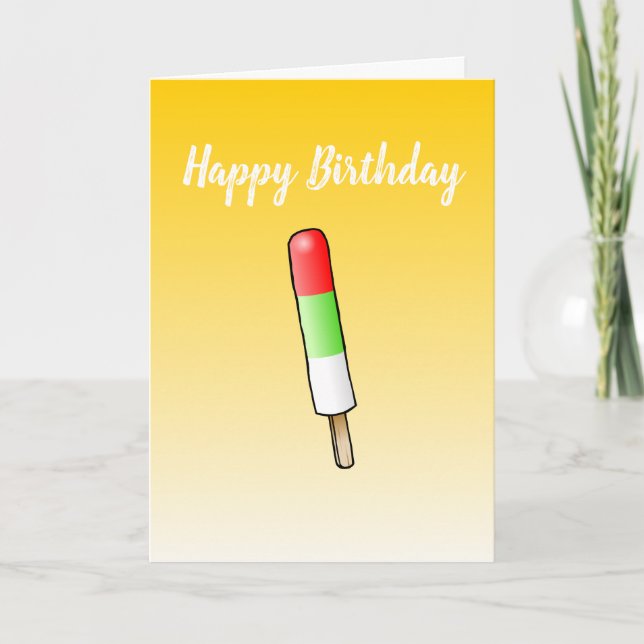 Popsicle on Folded Greeting Birthday Card (Front)
