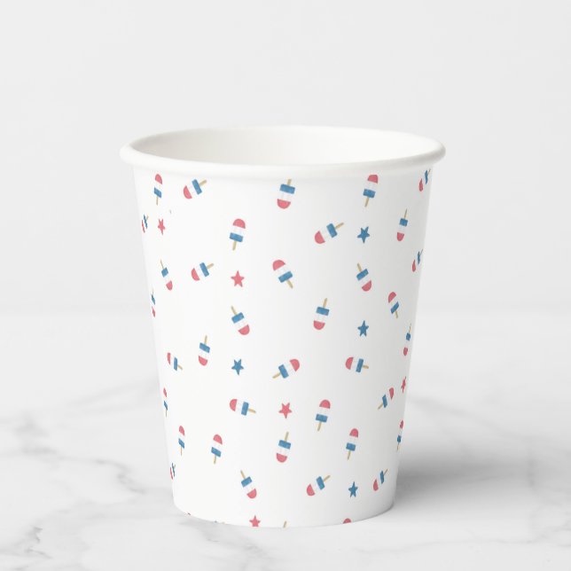 Popsicle Party Cup in White | Red, White, and BBQ (Front)