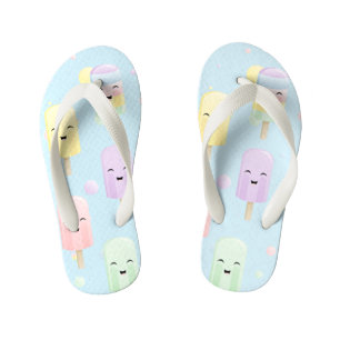 Popsicle Party in Rainbow Colours Kid's Flip Flops