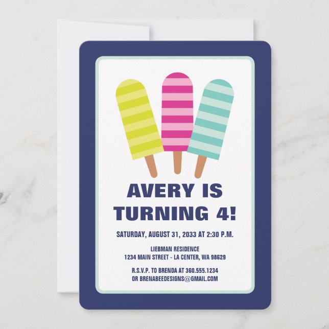 Popsicle Party Invitation (Front)
