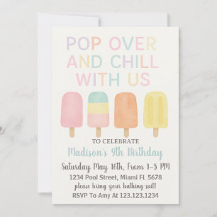 Popsicle Party Kids Birthday Invitation