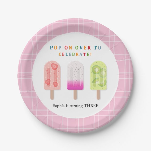 Popsicle Party Paper Plate (Front)
