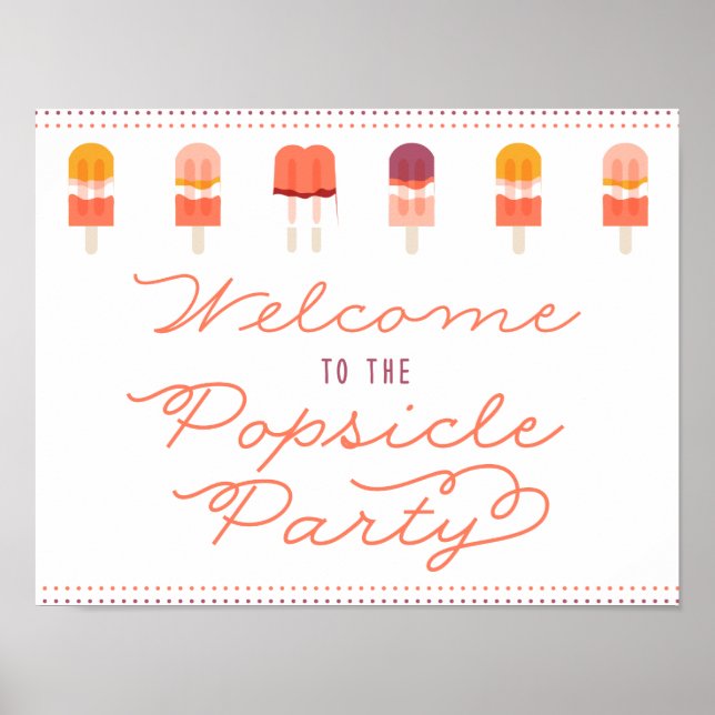 Popsicle Party Welcome Door Sign (Front)