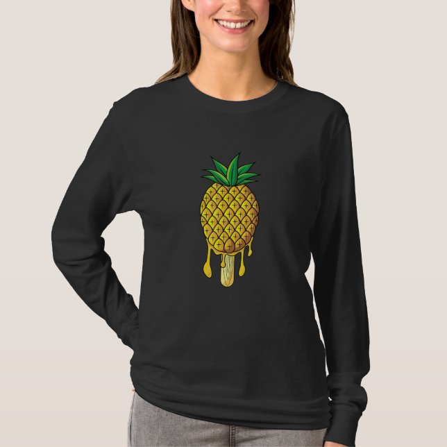 Popsicle Pineapple Summer Vacation Beach Ice Cream T-Shirt (Front)