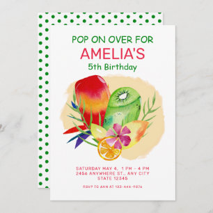 Popsicle Pop on Over Birthday Party Invitation