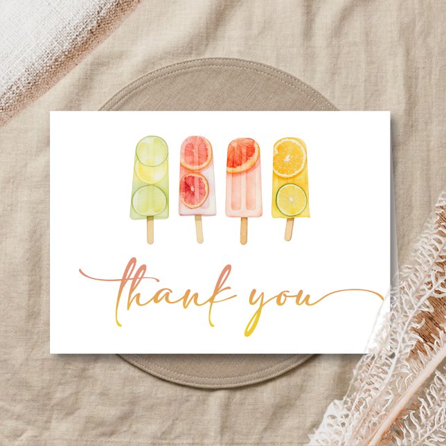 Popsicle Ready to Pop Baby Shower Thank You Card (Popsicle Baby Shower Thank You Card)