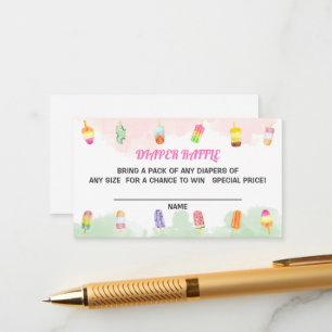 Popsicle She's Ready To Pop Diaper Raffle Enclosure Card