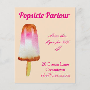 Popsicle shop Ice cream parlour advertisement Flyer
