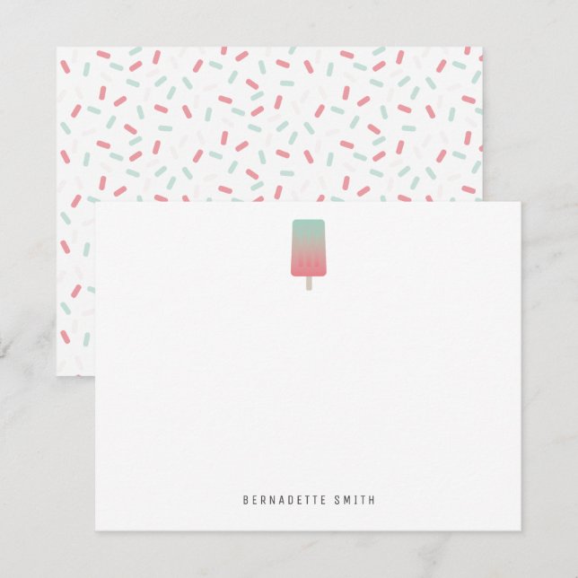 Popsicle Stationery Note Card (Front/Back)